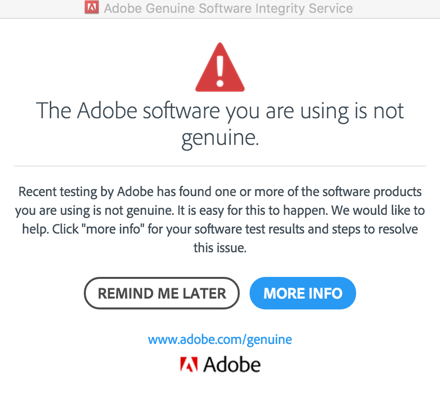 Adobe genuine service