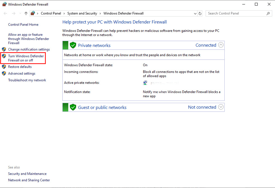 Advanced security firewall windows window configure rootusers overview