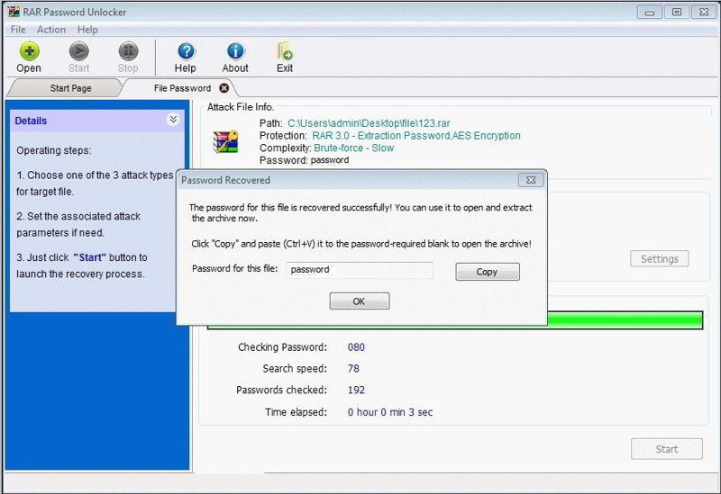 Rar password unlocker